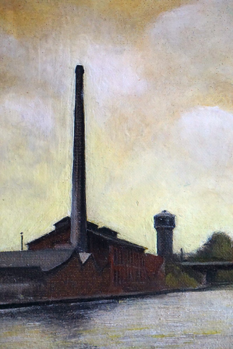  CANAL DE L' OURCQ À BONDY PRÈS DE PARIS / PAYSAGE INDUSTRIEL / 1961 / R LAVOIGNET / hsc-photo-2