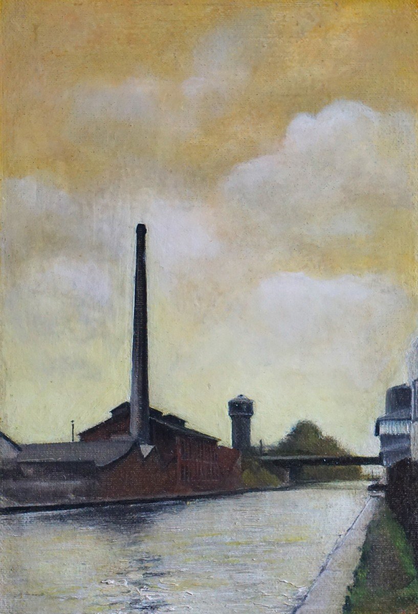  CANAL DE L' OURCQ À BONDY PRÈS DE PARIS / PAYSAGE INDUSTRIEL / 1961 / R LAVOIGNET / hsc-photo-4