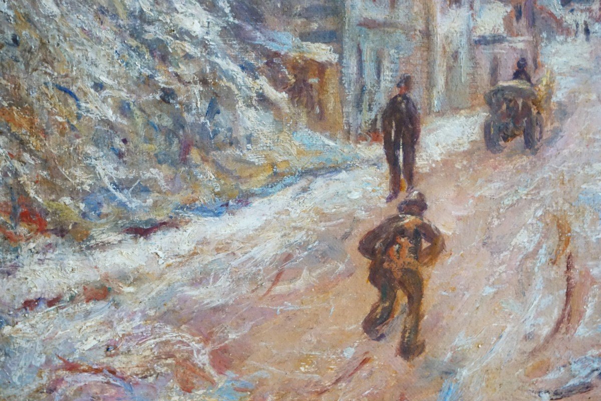 Resume Rue Du Village De Vetheuil By Claude Monet / Mid-20th Century / Oil On Canvas-photo-1