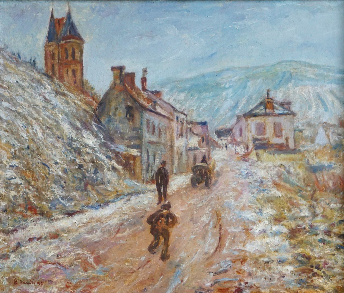 Resume Rue Du Village De Vetheuil By Claude Monet / Mid-20th Century / Oil On Canvas