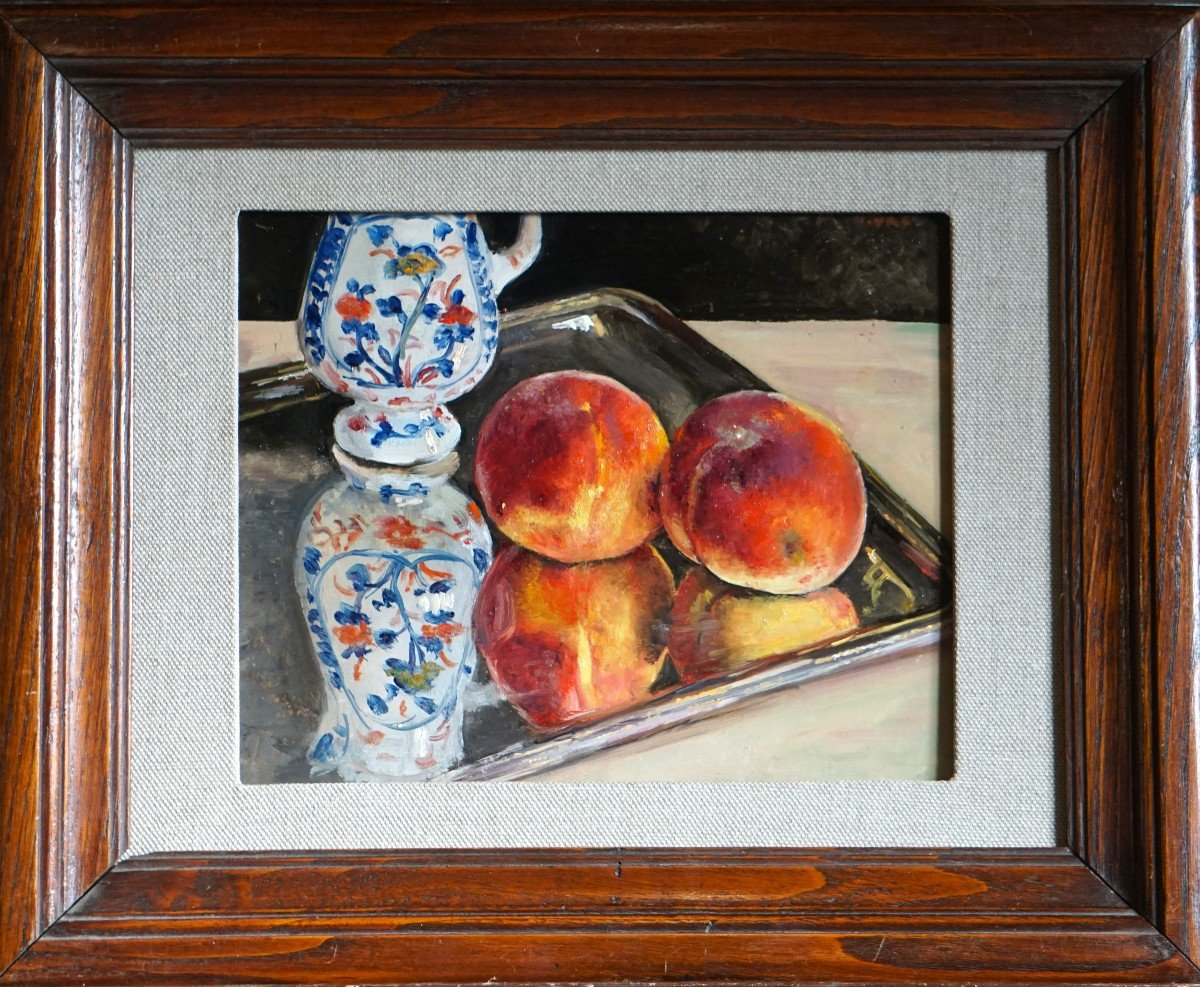 ANDRÉ-LÉON VIVREL (1886-1976) / NATURE MORTE AUX FRUITS  / huile sur carton toilé-photo-7