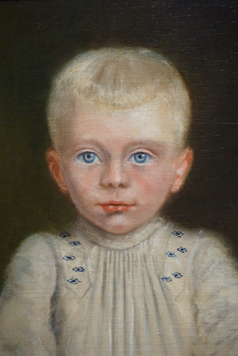 French School / Dated 1891 / Portrait Of A Child / Oil On Canvas -photo-3
