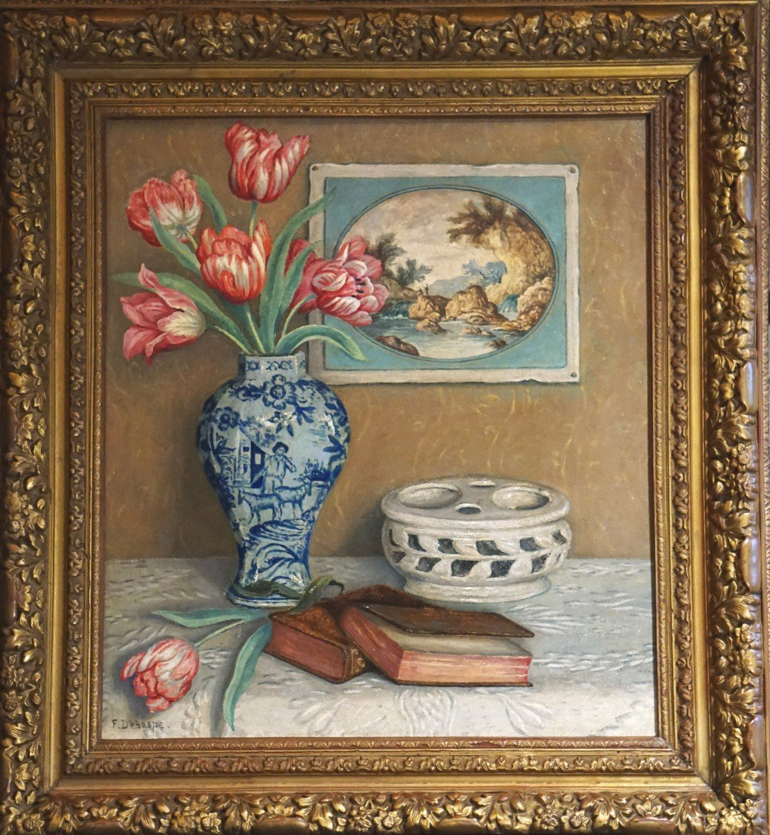 ÉCOLE BELGE / FRANÇOIS JOSEPH DEHASPE (1874-1959) / NATURE MORTE / huile sur bois