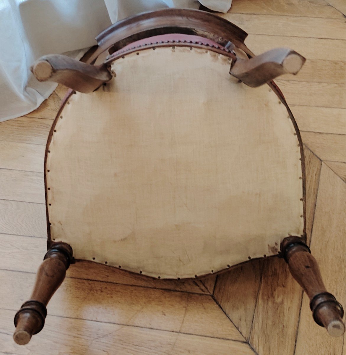 ÉLÉGANT FAUTEUIL DE BUREAU EN ACAJOU / FIN XIX ème siècle /-photo-3