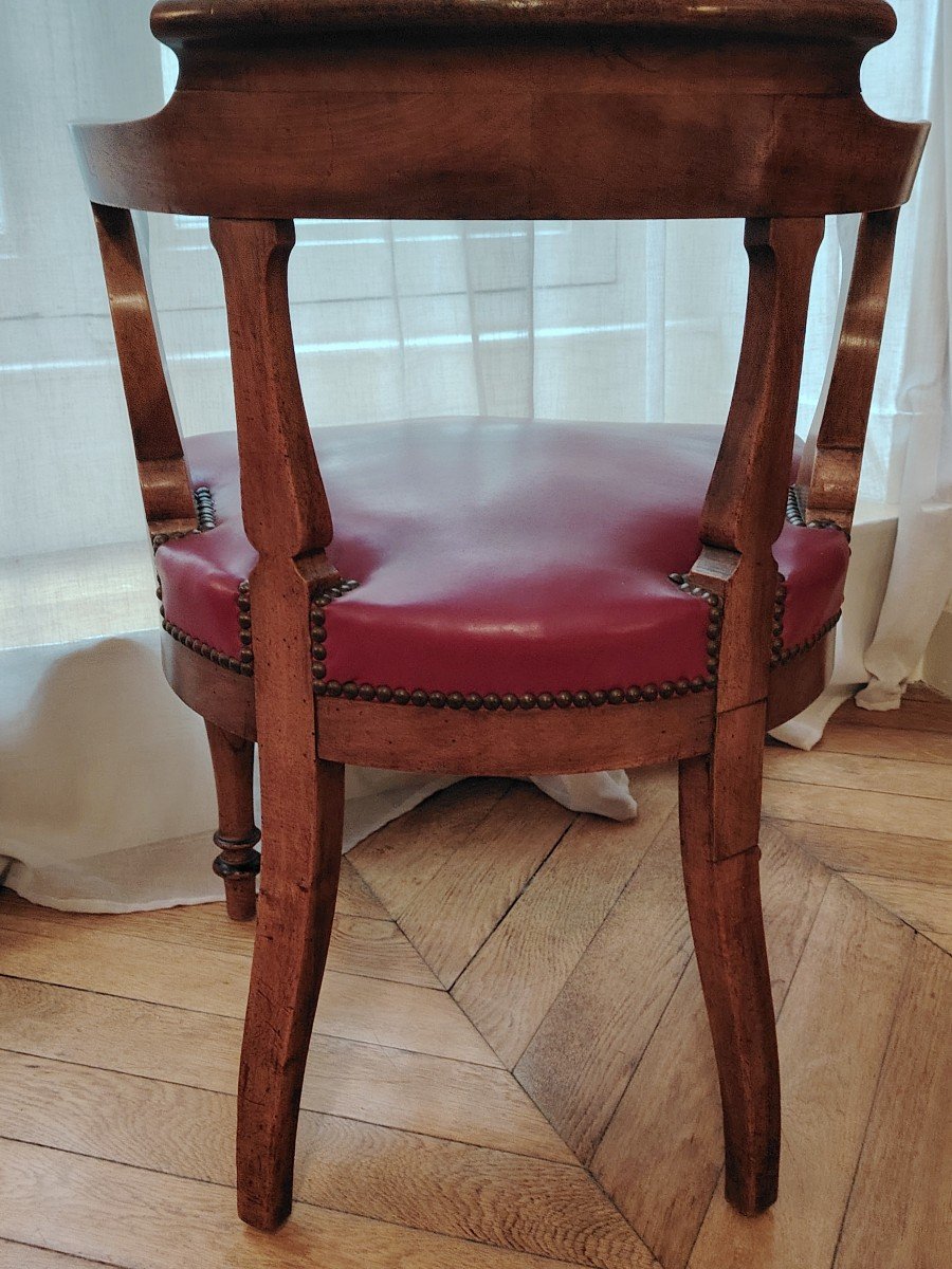 ÉLÉGANT FAUTEUIL DE BUREAU EN ACAJOU / FIN XIX ème siècle /-photo-4