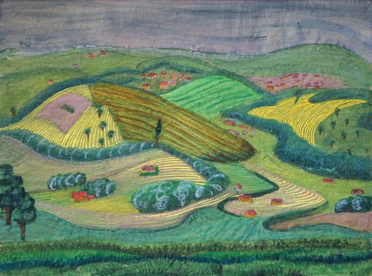 EXPRESSIONNISME ALLEMAND / ANNÉE 1930 / RUDOLF MÖLLER (1881-1967) / EXPRESSIONISMUS / PAYSAGE