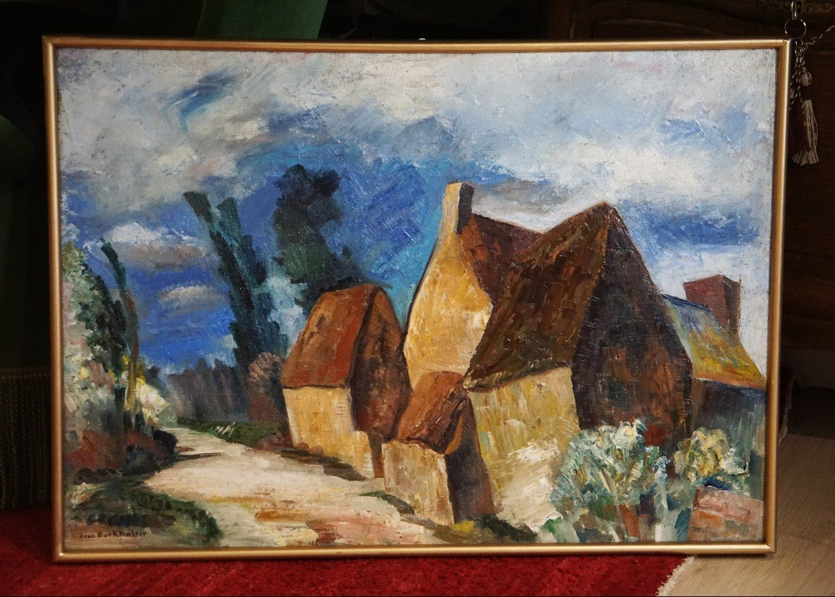 Jean Burkhalter (1895-1982) / Village View / Oil On Canvas-photo-4