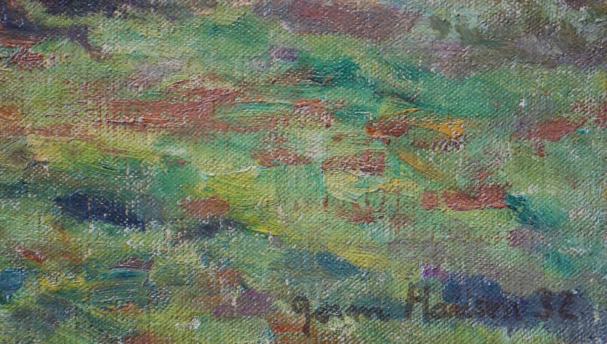 Cantal - Auvergne / Gorm Hansen (1886-1952) / Auvergnat Landscape / Oil On Canvas-photo-3