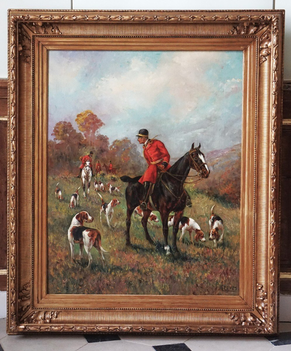 Very Important Hunting / Dated 1896 / English School / Walter Reeves -photo-1