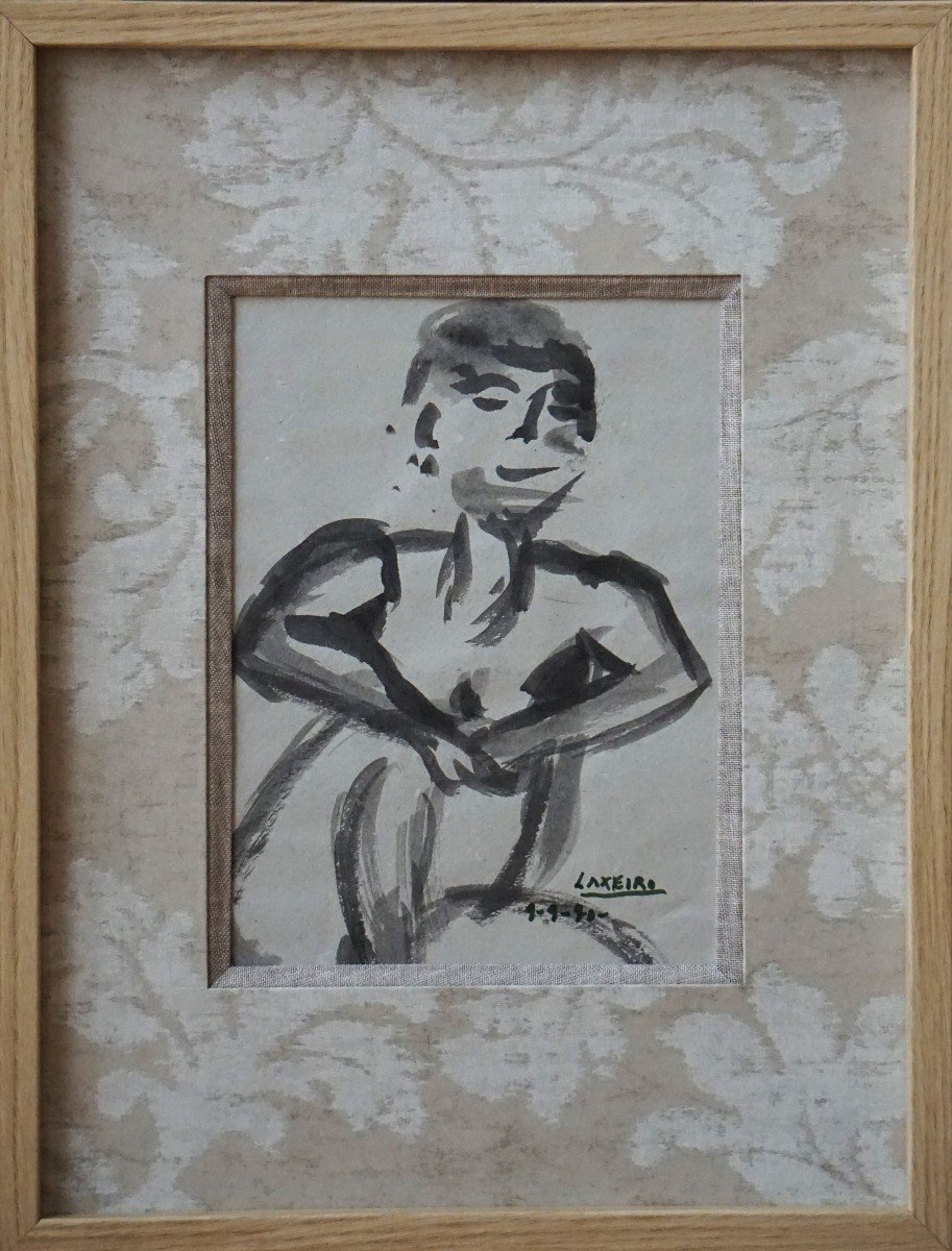 Laxeiro (1908-1996) / Figure / Signed And Dated 1940 / Ink-photo-4