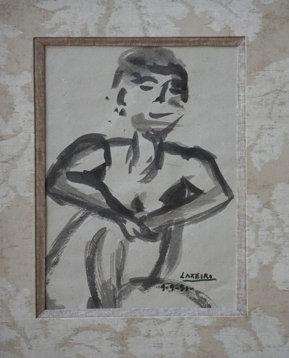 Laxeiro (1908-1996) / Figure / Signed And Dated 1940 / Ink-photo-1