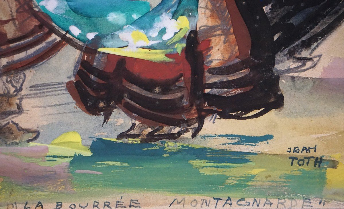 AUVERGNE / CANTAL / LA BOURRÉE MONTAGNARDE / JEAN TOTH (1899-1972) / gouache-photo-1