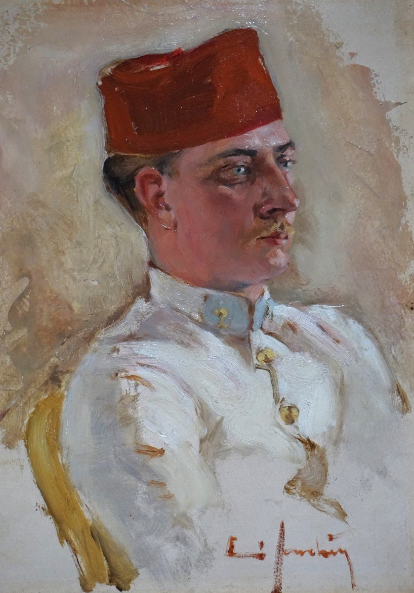 Orientalist School / Portrait Of An Officer Of The Colonial Troops / Algeria / Circa 1860 / Oil On P-photo-2