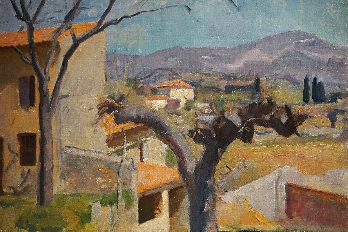 VUE DE VILLAGE EN PROVENCE / DATÉE 1931/ BERTRAND PY (1895-1973) / huile sur toile-photo-2