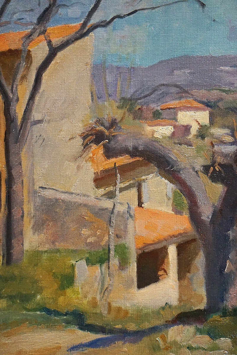 VUE DE VILLAGE EN PROVENCE / DATÉE 1931/ BERTRAND PY (1895-1973) / huile sur toile-photo-3