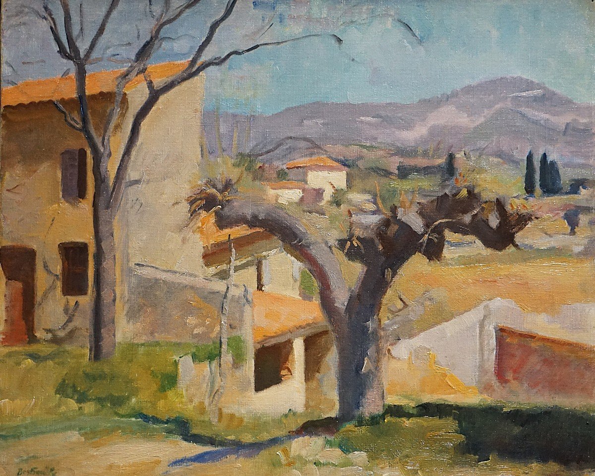 VUE DE VILLAGE EN PROVENCE / DATÉE 1931/ BERTRAND PY (1895-1973) / huile sur toile-photo-4