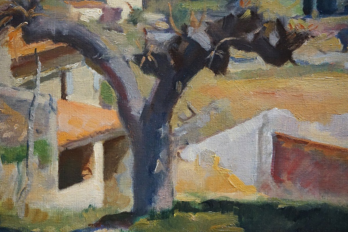 VUE DE VILLAGE EN PROVENCE / DATÉE 1931/ BERTRAND PY (1895-1973) / huile sur toile-photo-3