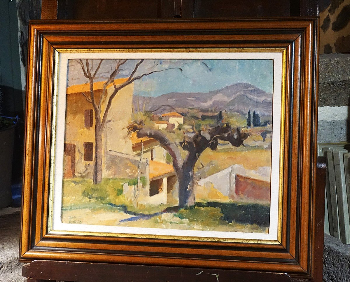 VUE DE VILLAGE EN PROVENCE / DATÉE 1931/ BERTRAND PY (1895-1973) / huile sur toile-photo-5