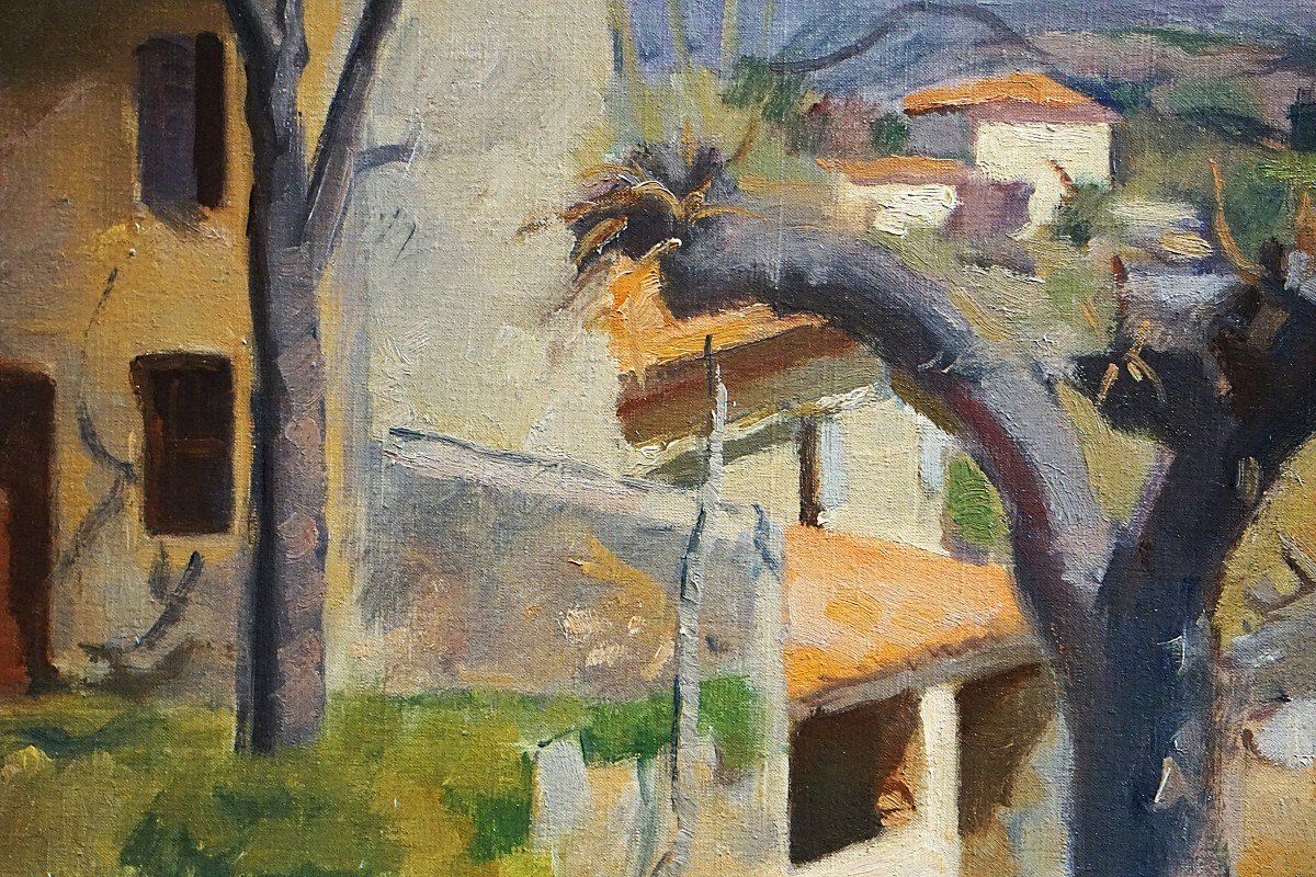 VUE DE VILLAGE EN PROVENCE / DATÉE 1931/ BERTRAND PY (1895-1973) / huile sur toile-photo-6