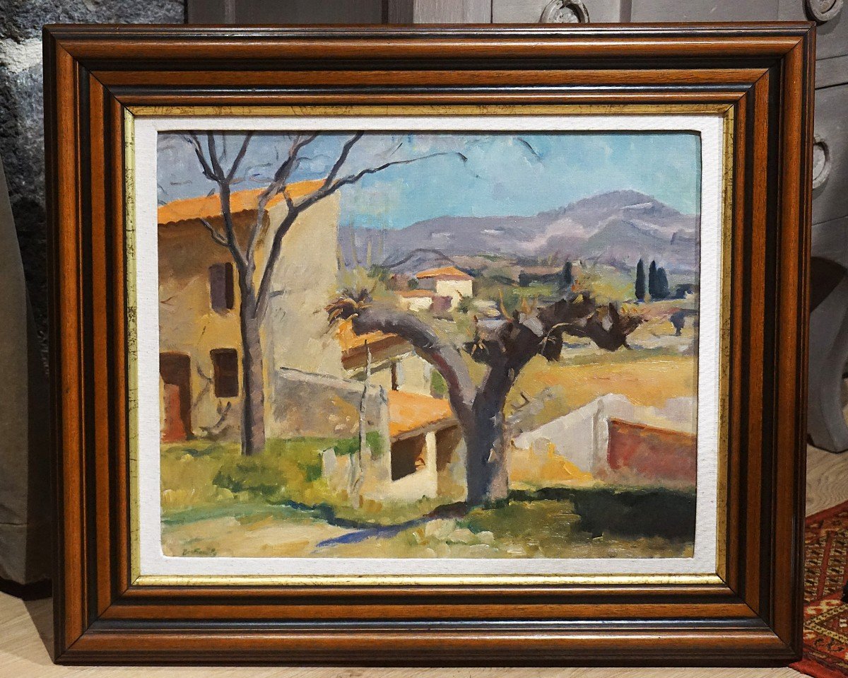 VUE DE VILLAGE EN PROVENCE / DATÉE 1931/ BERTRAND PY (1895-1973) / huile sur toile-photo-7