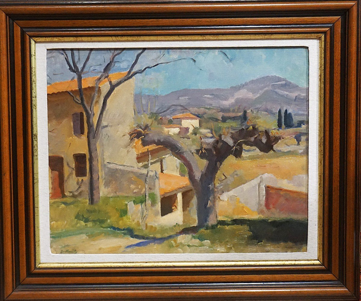 VUE DE VILLAGE EN PROVENCE / DATÉE 1931/ BERTRAND PY (1895-1973) / huile sur toile