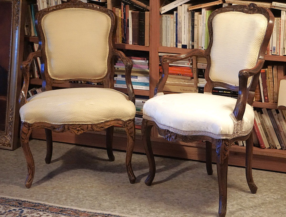 Pair Of Louis XV / 18th Century Armchairs-photo-6