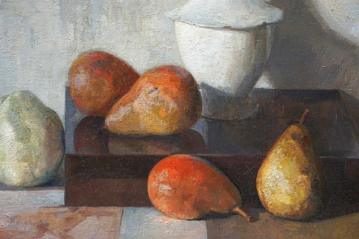 Ywan Cerf (1883-1963) / Still Life: Sobriety And Balance / Oil On Canvas-photo-3