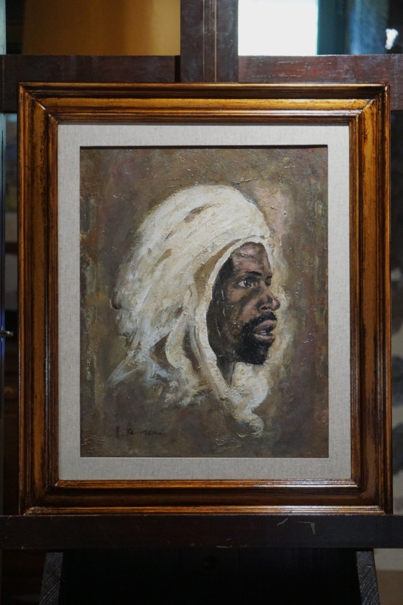 Orientalist School / Man With Turban / Circa 1930-40 / Oil On Canvas-photo-3