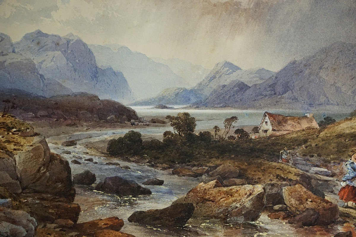 Lake District - Uk / Dated 1861 / Aaron E. Penley (1807-1870) / Watercolor-photo-2