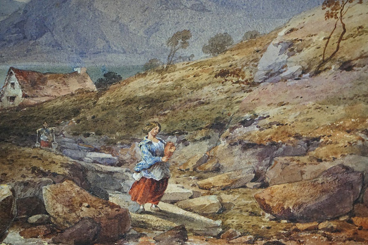 Lake District - Uk / Dated 1861 / Aaron E. Penley (1807-1870) / Watercolor-photo-4