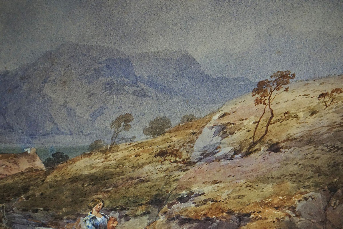 Lake District - Uk / Dated 1861 / Aaron E. Penley (1807-1870) / Watercolor-photo-2