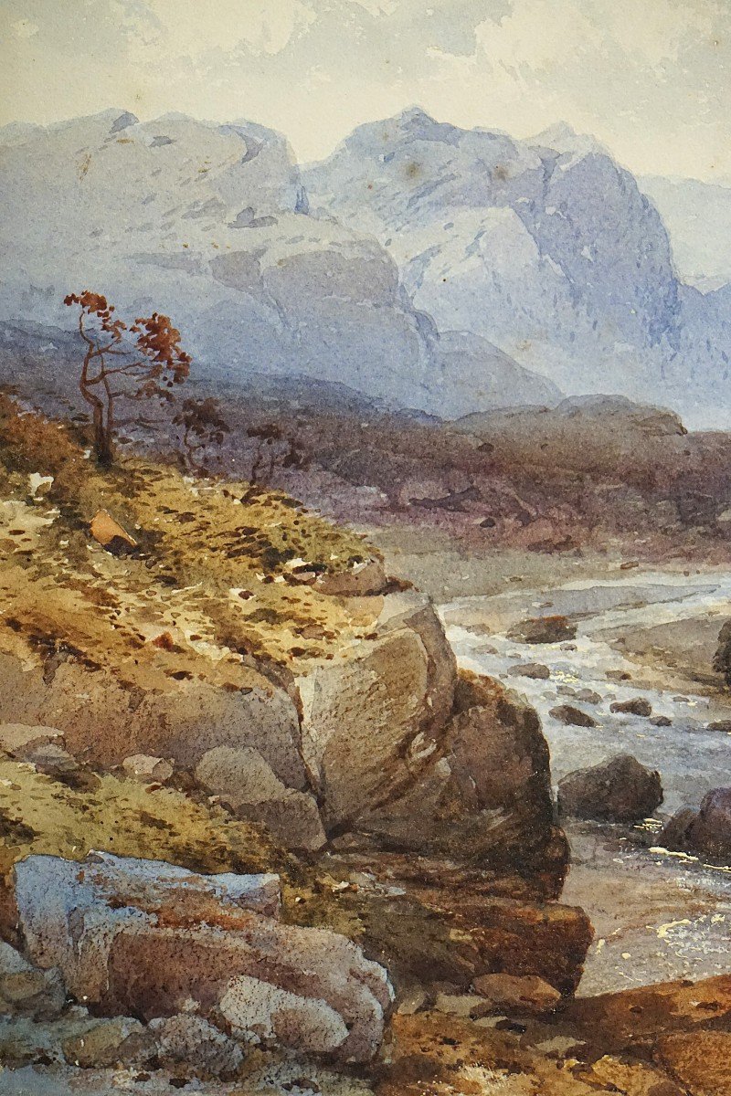 Lake District - Uk / Dated 1861 / Aaron E. Penley (1807-1870) / Watercolor-photo-3