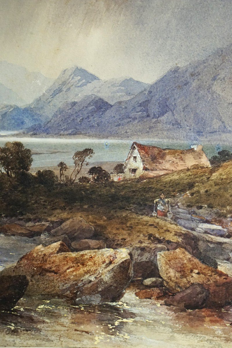 Lake District - Uk / Dated 1861 / Aaron E. Penley (1807-1870) / Watercolor-photo-4