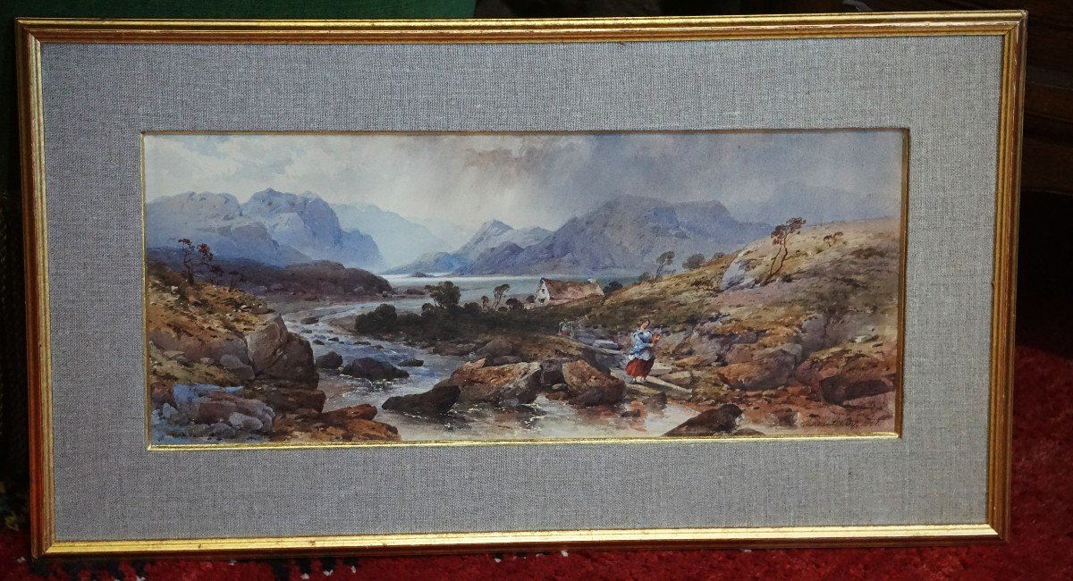 Lake District - Uk / Dated 1861 / Aaron E. Penley (1807-1870) / Watercolor-photo-6