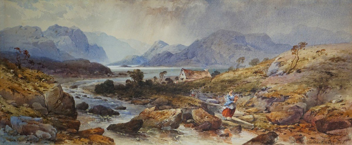 Lake District - Uk / Dated 1861 / Aaron E. Penley (1807-1870) / Watercolor