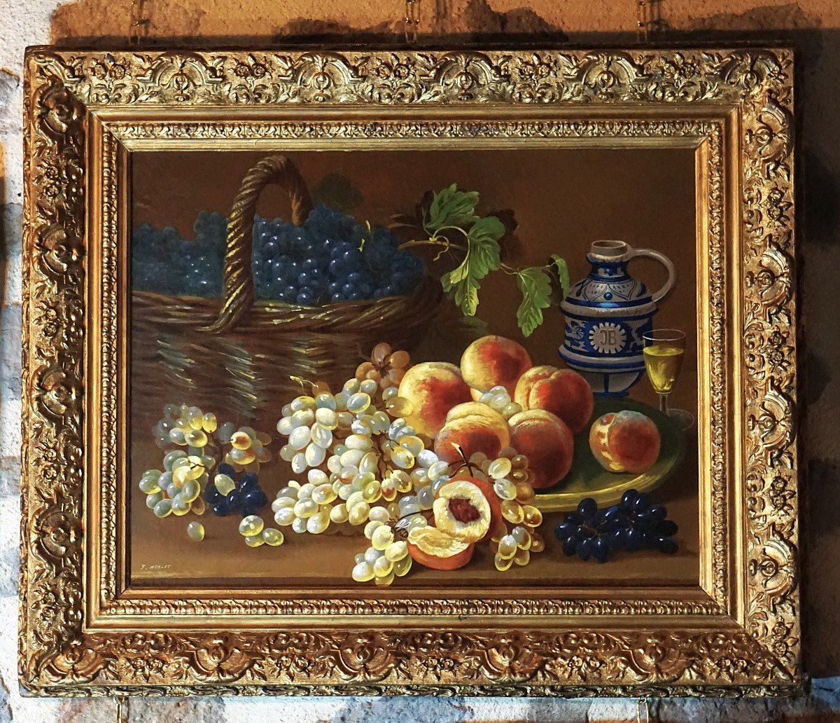 Still Life With Fruit / Late 19th Early 20th Century / Oil On Canvas-photo-6