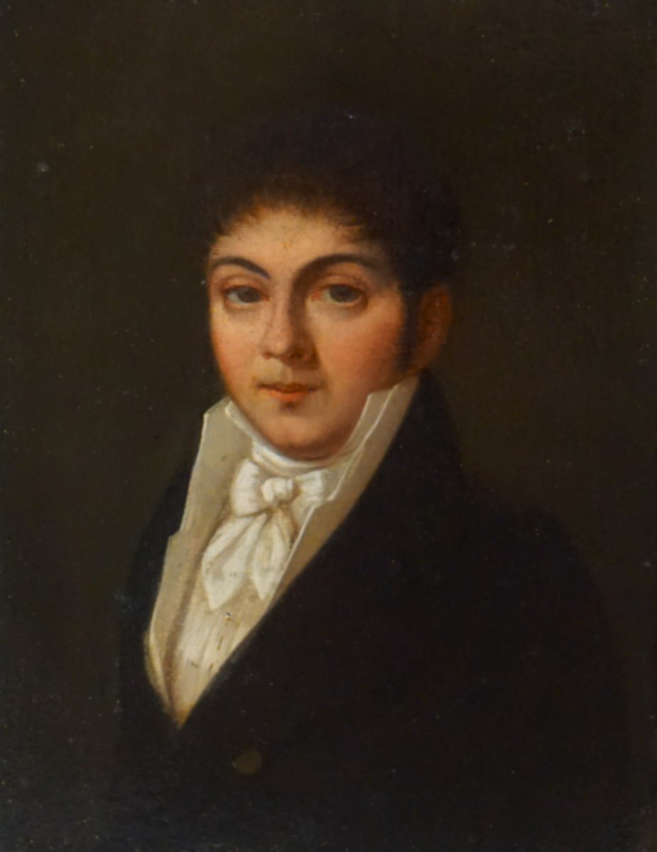 Portrait Of A Young Man / Circa 1810-1820 / French School / Oil On Canvas-photo-2