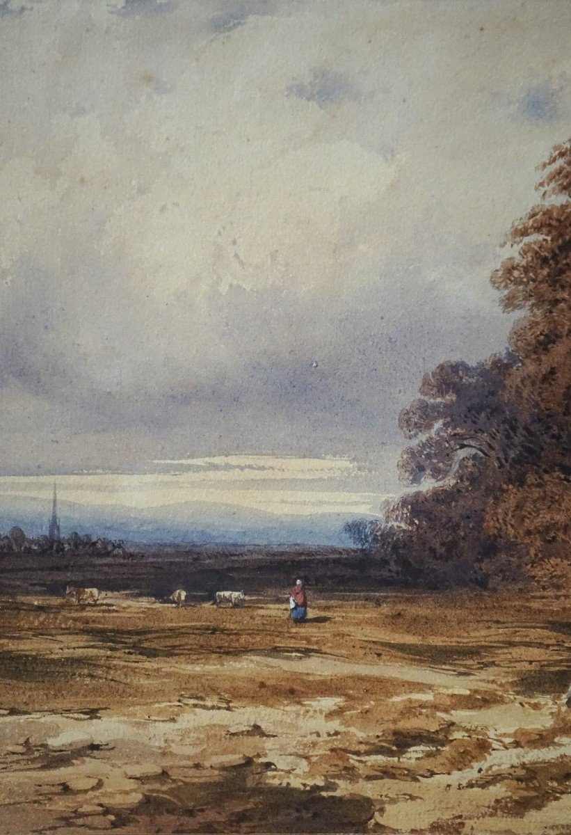 PASTORALE ANGLAISE XIXème siècle / WILLIAM CALLOW (1812-1908) / aquarelle -photo-2