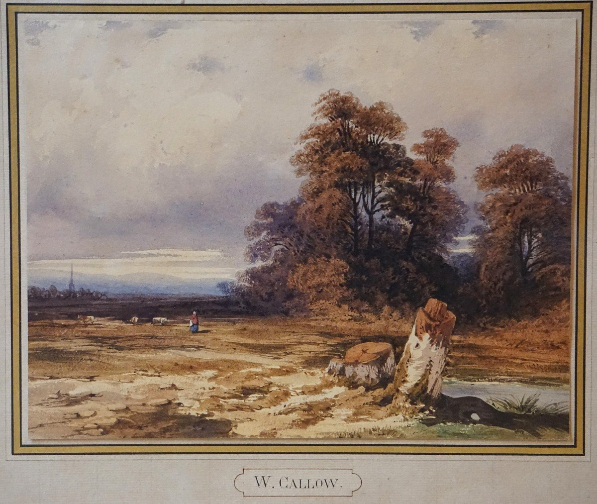 PASTORALE ANGLAISE XIXème siècle / WILLIAM CALLOW (1812-1908) / aquarelle -photo-4