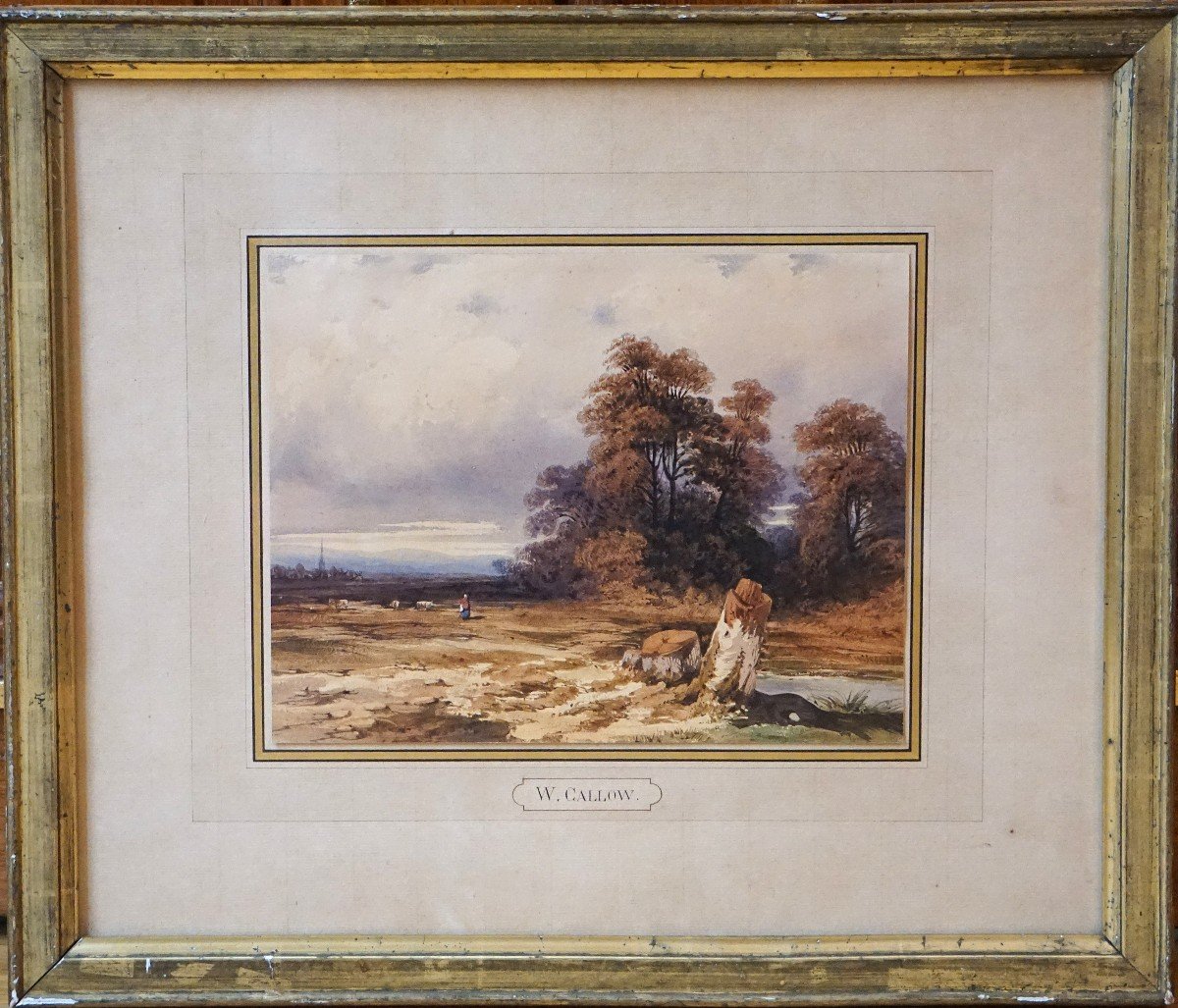 PASTORALE ANGLAISE XIXème siècle / WILLIAM CALLOW (1812-1908) / aquarelle -photo-2