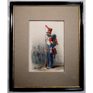 Military. Military Line Infantry 1809. Watercolor On Paper. France XIXs