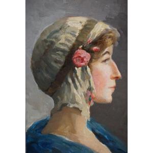 LUCIE RANVIER-CHARTIER (1867-1932) / ADRIENNE  / année 1913 / huile sur toile