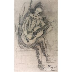 CELSO LAGAR (1891-1966) / L' Arlequin guitarriste / dessin