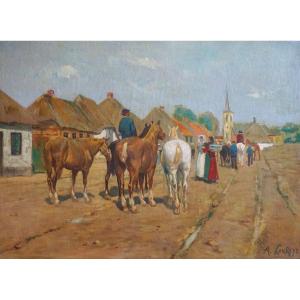 ÉCOLE BELGE / FLANDRES / ARMAND LAUREYS (1867-1925) / huile sur toile