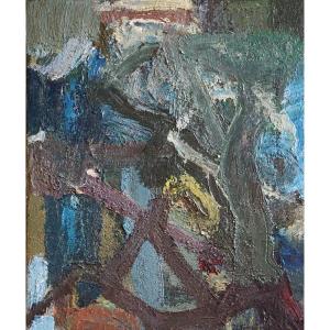 JUAN LUIS GOENAGA  (1950) / ART CONTEMPORAIN / PAYS BASQUE / huile sur toile / datée 11-88