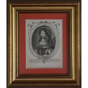 Engraving 17th Century / Elisabeth Marie Louise Of Savoie By Nicolas De Larmessin (1638-1694)