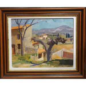 VUE DE VILLAGE EN PROVENCE / DATÉE 1931/ BERTRAND PY (1895-1973) / huile sur toile