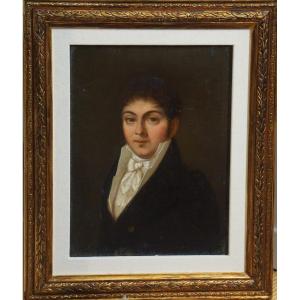 PORTRAIT DE JEUNE HOMME / VERS 1810-1820 / ÉCOLE FRANÇAISE / huile sur toile