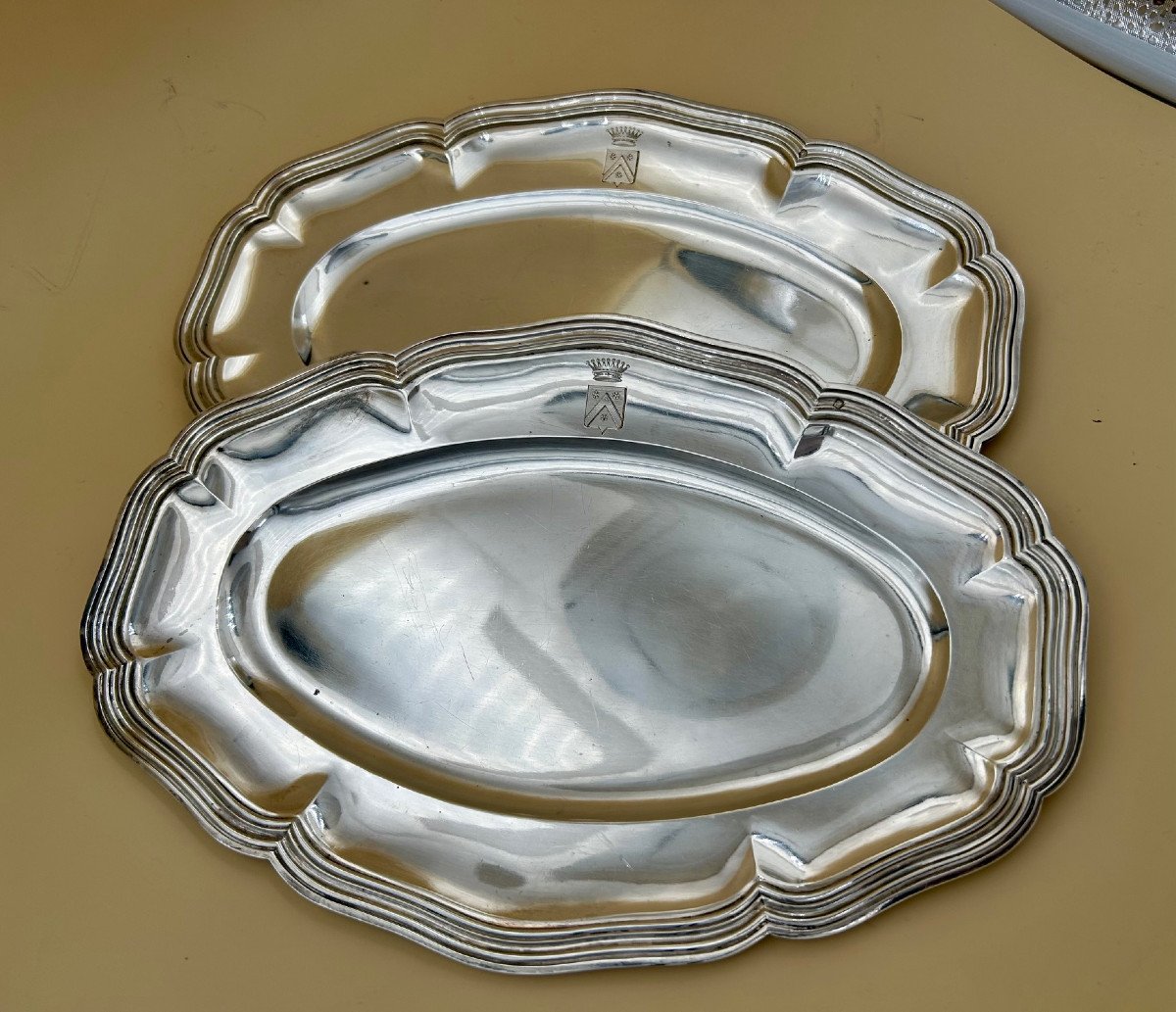 Pair Of Oval Silver Dish