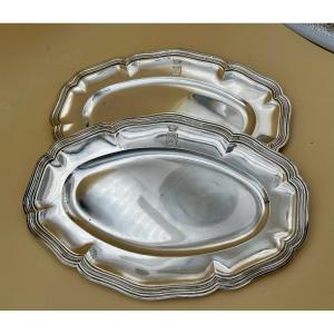 Paire de Plats ovales en argent 